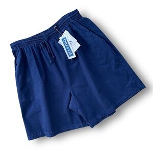 Vintage NWT Navy Blue Elastic Waist Shorts
